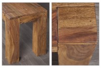 Banquette 140 cm design en bois massif sheesham