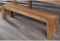 Banquette 140 cm design en bois massif sheesham