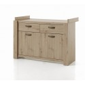 Commode à langer 2 tiroirs teinté chêne artisanale