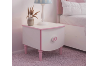 Table de chevet PRINCESSE design  pour fille effet rose et chêne