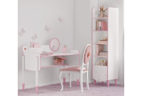 Bureau PRINCESSE design pour chambre fille coloris blanc et rose