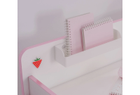 Bureau PRINCESSE design pour chambre fille coloris blanc et rose
