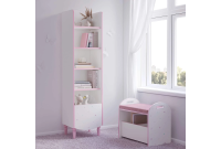 Banc avec coffre de rangement design princesse coloris rose et blanc