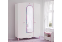 Banc avec coffre de rangement design princesse coloris rose et blanc