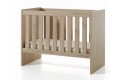 Lit bébé à barreaux moderne transformable en lit enfant coloris chêne artisanale