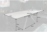 Table à manger extensible 180-230cm aspect céramique aspect marbre