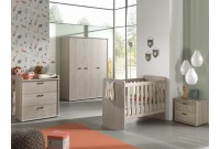 Lit bébé design transformable coloris chêne Pavia