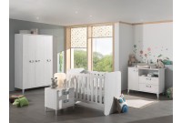 Armoire enfant design à 3 portes ouvrantes coloris blanc