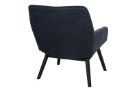 Fauteuil longue LONDON revetement tissu coloris gris foncé avec pieds en bois noir