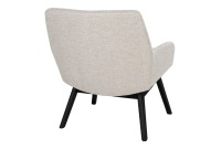 Fauteuil longue LONDON revetement tissu cooris sable avec pieds en bois hévéa