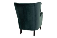 Fauteuil Compo au design classique revetement tissu couleur vert, pietement en bois hêtre