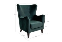 Fauteuil Compo au design classique revetement tissu couleur vert, pietement en bois hêtre