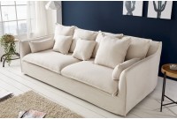 Canapé 3 places en tissu coloris beige