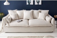 Canapé 3 places en tissu coloris beige