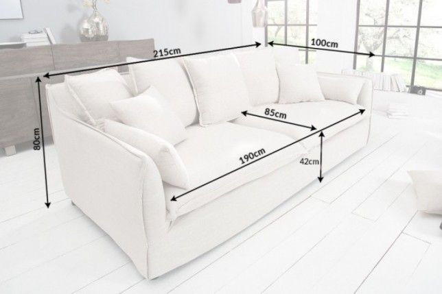 Canapé 3 places en tissu coloris beige