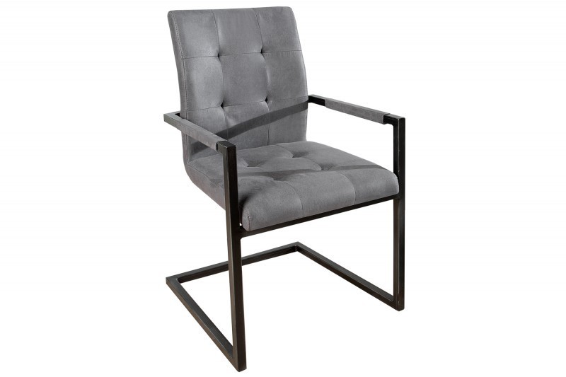 Ensemble de 2 chaises capitonnées gris
