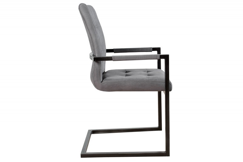 Ensemble de 2 chaises capitonnées gris