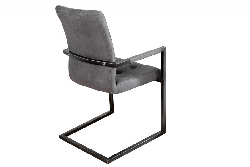 Ensemble de 2 chaises capitonnées gris