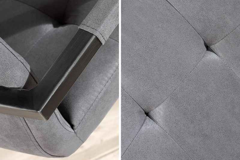 Ensemble de 2 chaises capitonnées gris