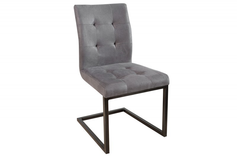 Lot de 2 chaises capitonnées de coloris gris