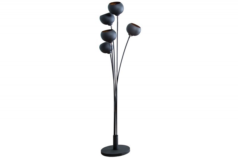 Lampadaire design en métal coloris or noir 170cm