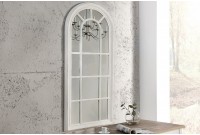 Miroir design Fenêtre avec cadre en bois blanc