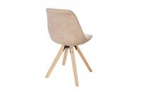 Ensemble de 4 chaises beige avec piètement en bois