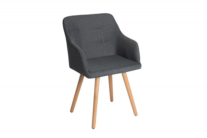 Lot de 2 fauteuils scandinaves en tissu gris foncé