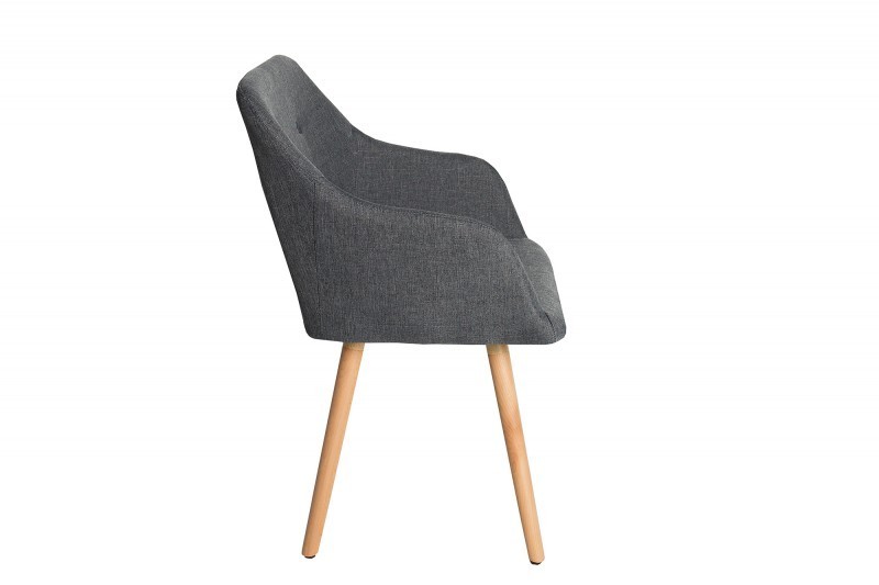 Lot de 2 fauteuils scandinaves en tissu gris foncé