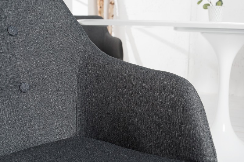 Lot de 2 fauteuils scandinaves en tissu gris foncé