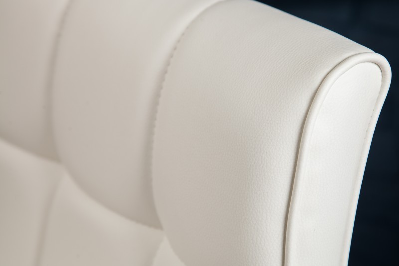 Lot de 2 tabourets de bar design en simili cuir blanc