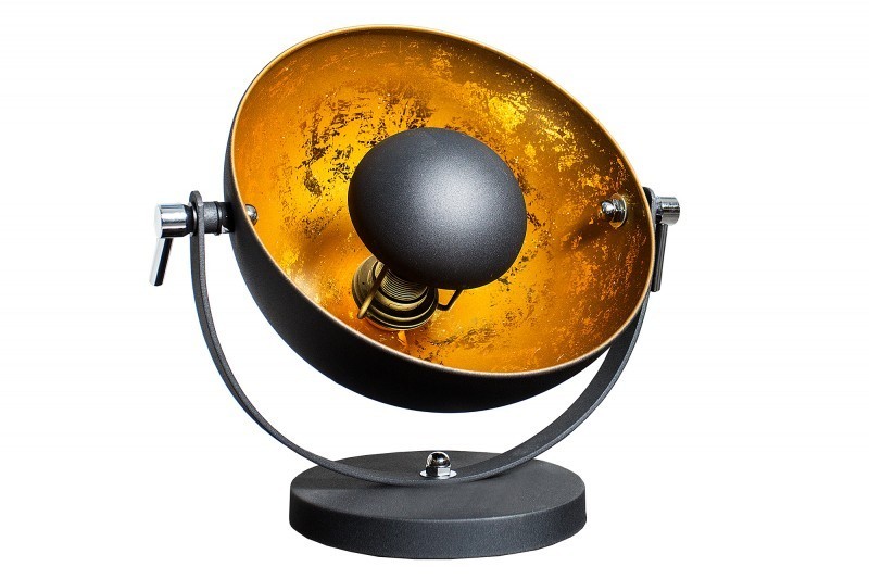 Lampe à poser moderne en aluminium et acier inoxydable coloris or noir