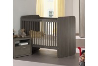 Lit bébé design transformable coloris bouleau gris