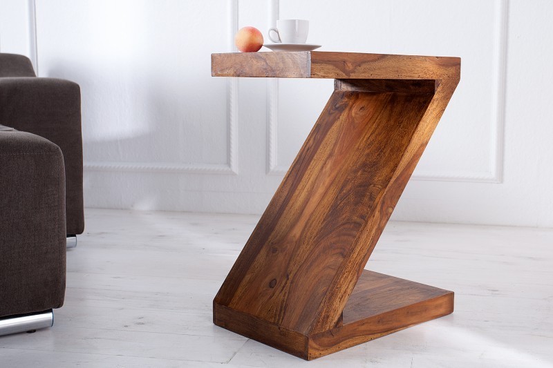 Table d'appoint design Z en bois massif