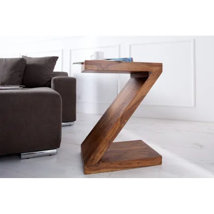Table d'appoint design Z en bois massif 2