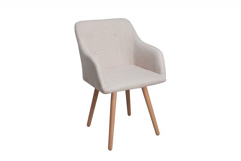 Ensemble de 2 chaises beiges de salle à manger style scandinave