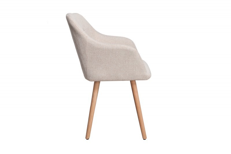 Ensemble de 2 chaises beiges de salle à manger style scandinave