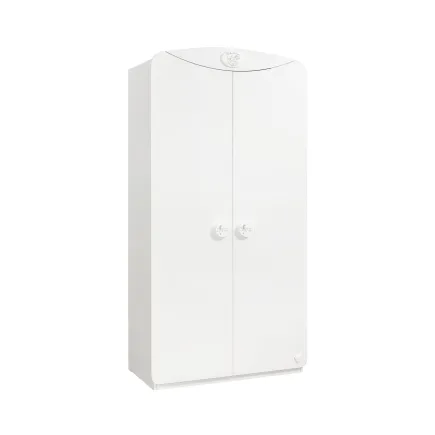 Armoire blanche enfant à 2 portes ouvrantes