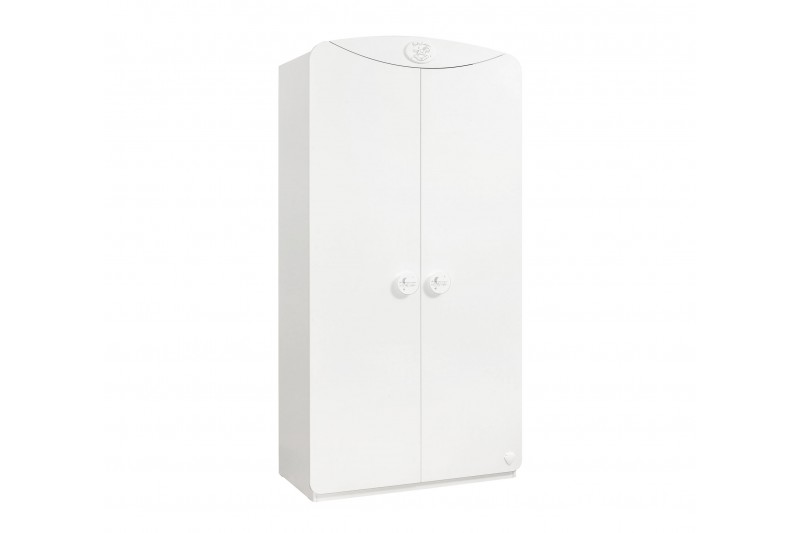 Armoire blanche enfant à 2 portes ouvrantes