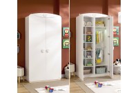 Armoire blanche enfant à 2 portes ouvrantes