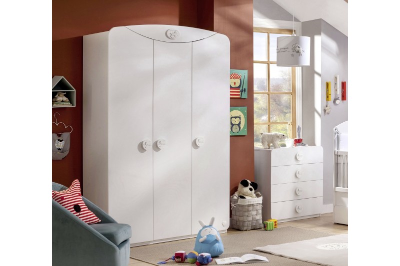 Armoire blanche enfant 3 portes ouvrantes