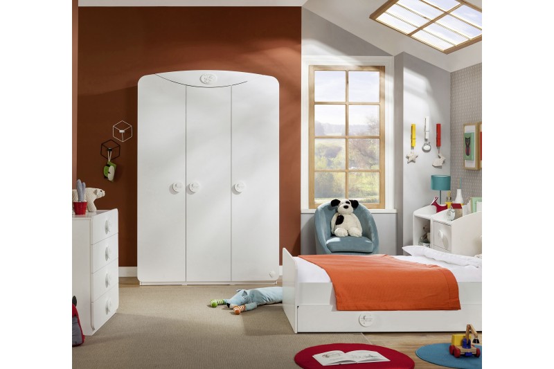 Armoire blanche enfant 3 portes ouvrantes