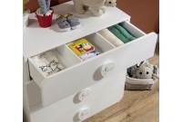 Commode blanche pour chambre enfant à 4 tiroirs