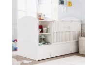 Lit convertible pour bébé à 4 tiroirs 80 x 180 cm coloris blanc