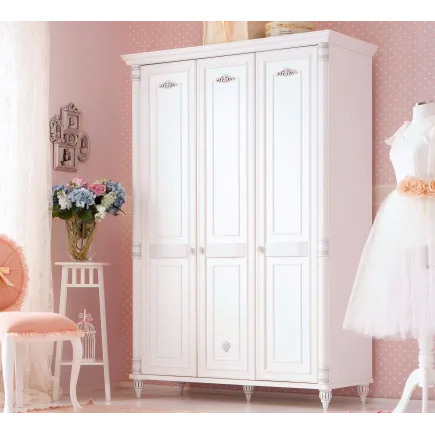 Armoire blanche enfant à 3 portes ouvrantes 2