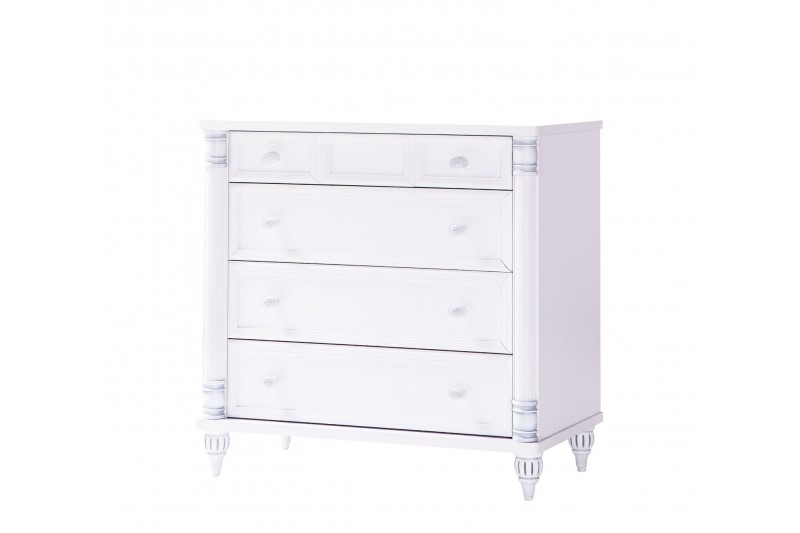 Commode blanche 4 tiroirs style classique