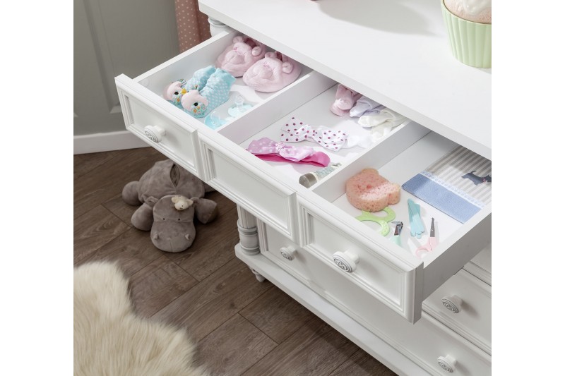 Commode blanche 4 tiroirs  style classique