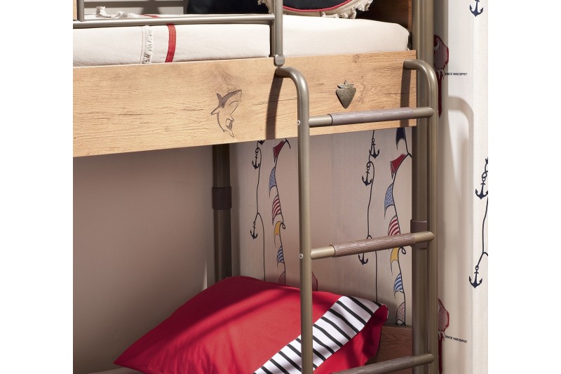 Lit superposé  90 x 200 cm design pirate pour chambre enfant