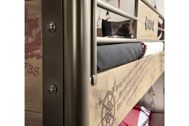 Lit superposé  90 x 200 cm design pirate pour chambre enfant