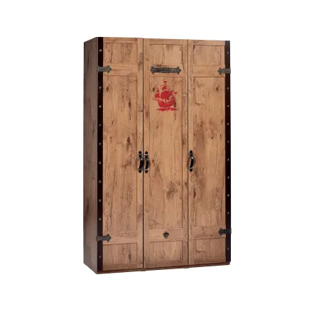 Armoire enfant effet " Pirates " à 3 portes ouvrantes